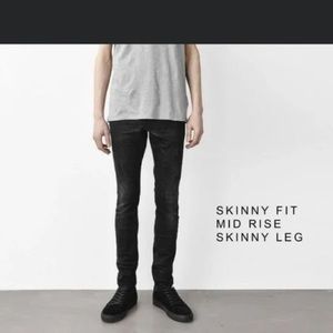 All Saints Razor Skinny Fit Black Jeans Size 30